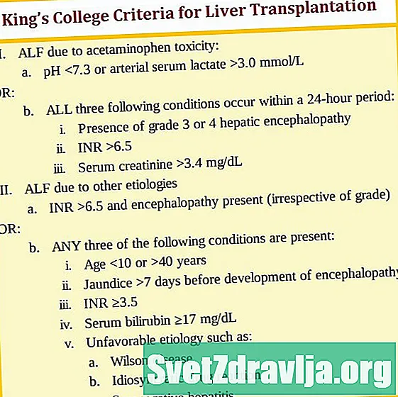 Kriteriji za transplantaciju jetre