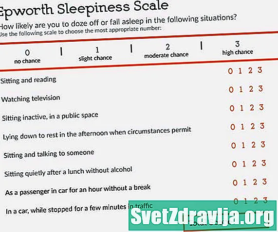 Tomando la prueba de la Escala de somnolencia de Epworth (ESS)